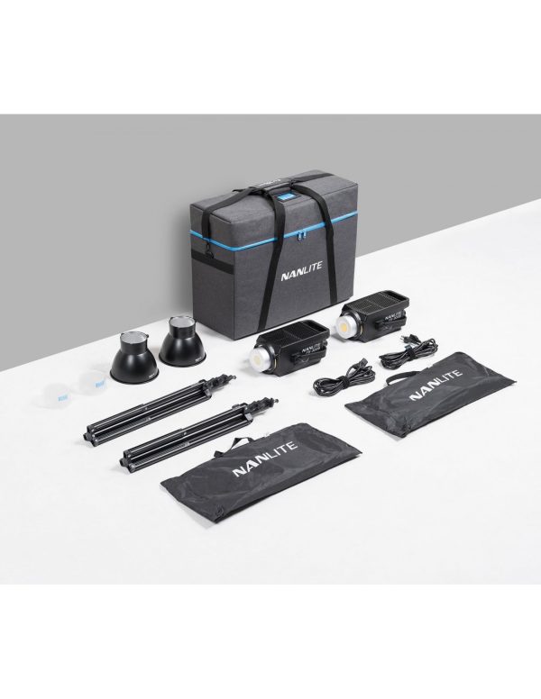 Kit 2 Focos FS-300B Bi-color led Spot Light 2 kit 2 focost led nanlite fs 300b 350w bi color