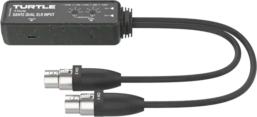Adaptador de entrada XLR 2 canales a Dante 18 Turtle AV TAV-D2XEN