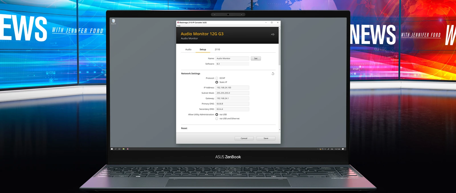 Blackmagic Audio Monitor 12G G3 21 Configuración y actualización remota mediante Ethernet o USB-C