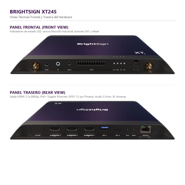 BrightSign XT245 2 brightsign xt245 front rear 950