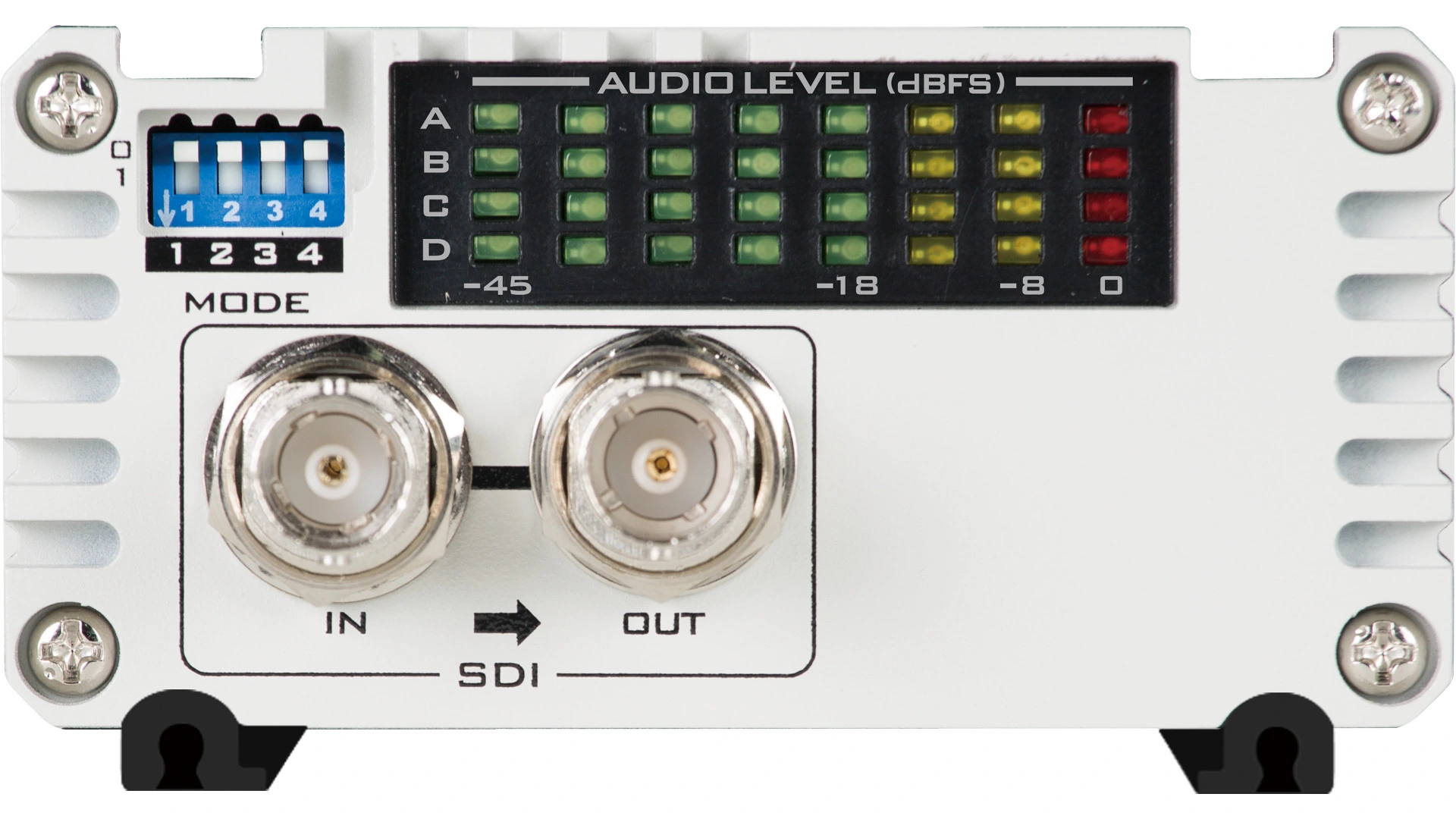 Panel Posterior con 4 Salidas Balanceadas Mini-XLR y Puertos SDI del Datavideo DAC-90