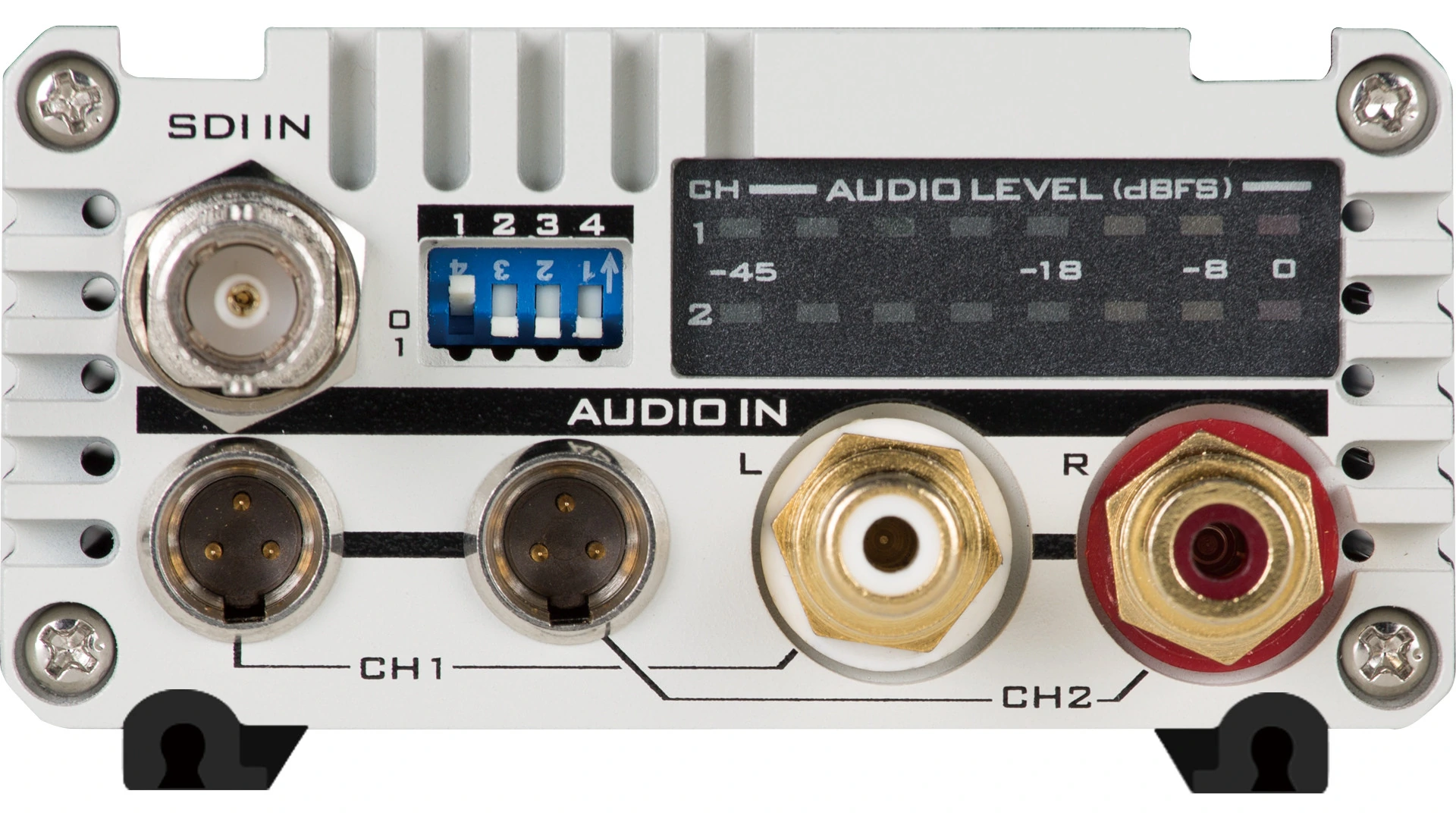 Panel Posterior con Conectores Mini-XLR, RCA y Puertos SDI del Datavideo DAC-91