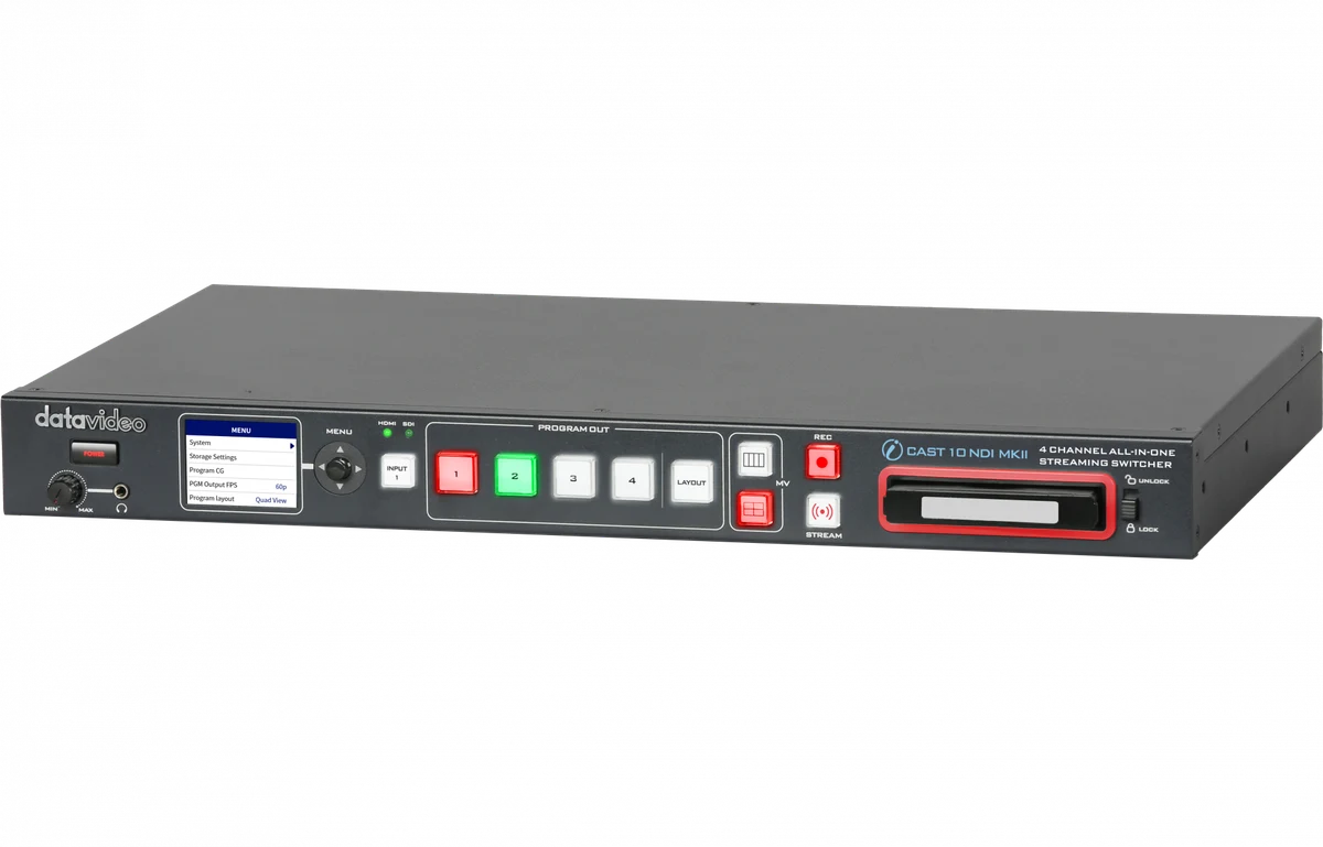 Datavideo iCAST 10NDI MKII - Conmutador de Streaming Híbrido Multiformato de 5 Canales con NDI y SRT 8 iCAST 10NDI MKII Datavideo en acción