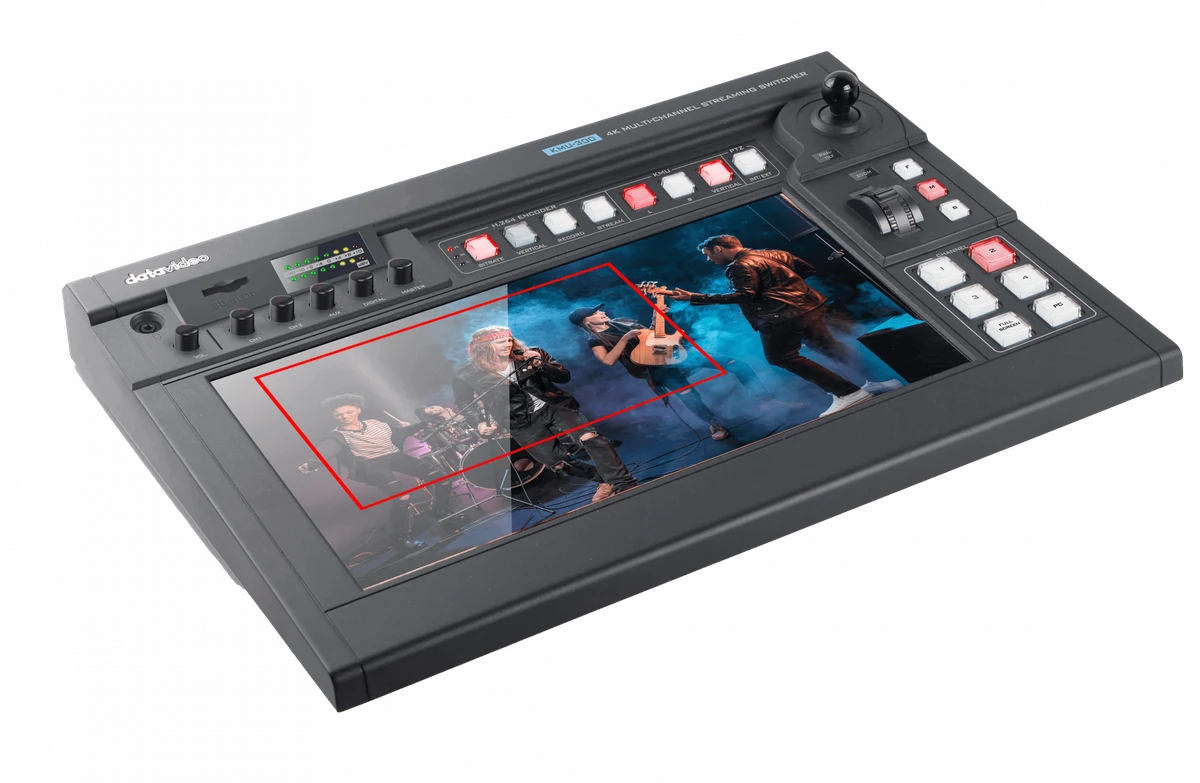 Datavideo KMU-300 - Conmutador Táctil Multicámara Virtual 4K ROI con Control PTZ 8 KMU-300 Datavideo en acción