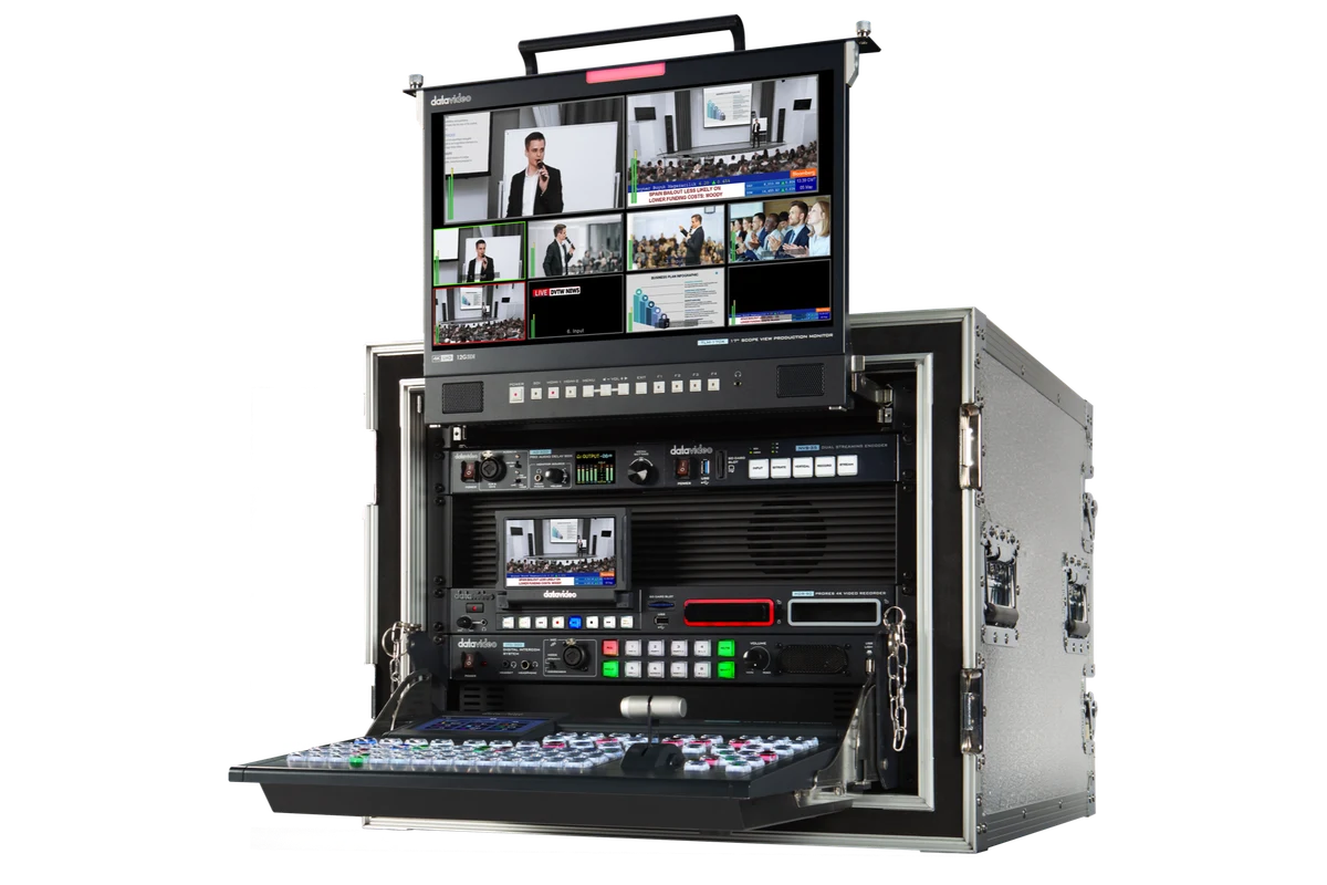 Datavideo MS-4000 - Sistema de Producción Móvil Fly-away Kit 4K UHD de 12 Canales con SE-4000 18 MS-4000 Datavideo en acción