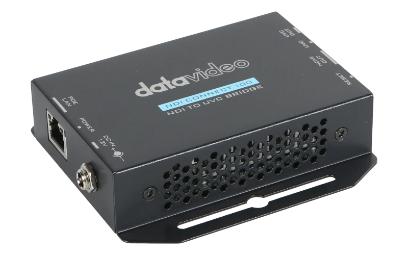 Datavideo NDI Connect 100 - Decodificador 4K NDI y Streaming IP HDMI 12 Datavideo NDI Connect 100 Equipo Profesional de Streaming y Decodificación IP