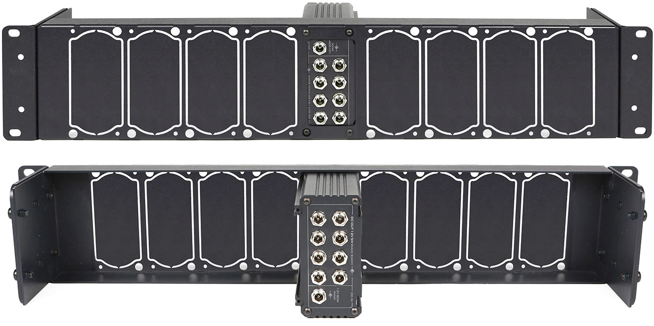 Vistas Frontal y Trasera del Bastidor Datavideo RMK-2
