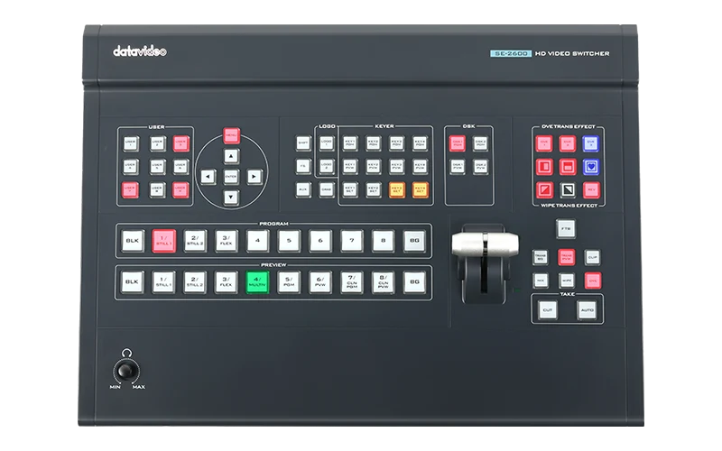 Datavideo SE-2600 - Conmutador de Vídeo Digital HD de 8 Canales con Consola 8 SE-2600 Datavideo en acción