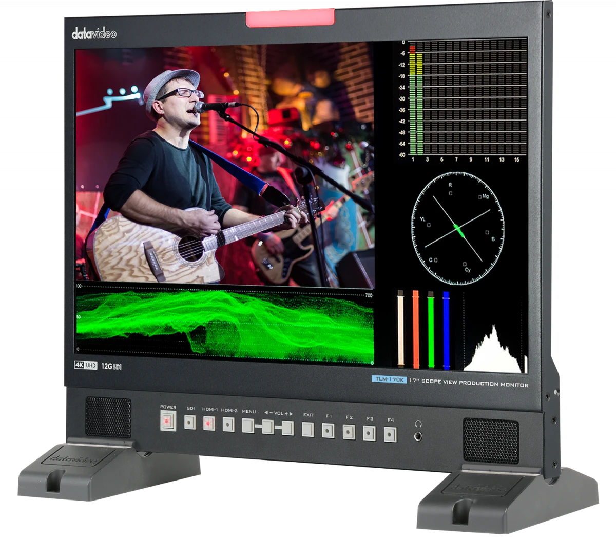 Datavideo TLM-170K - Monitor de Producción 17.3" UHD 4K Sobremesa Scopeview 10 Datavideo TLM-170K Monitor Profesional de Producción
