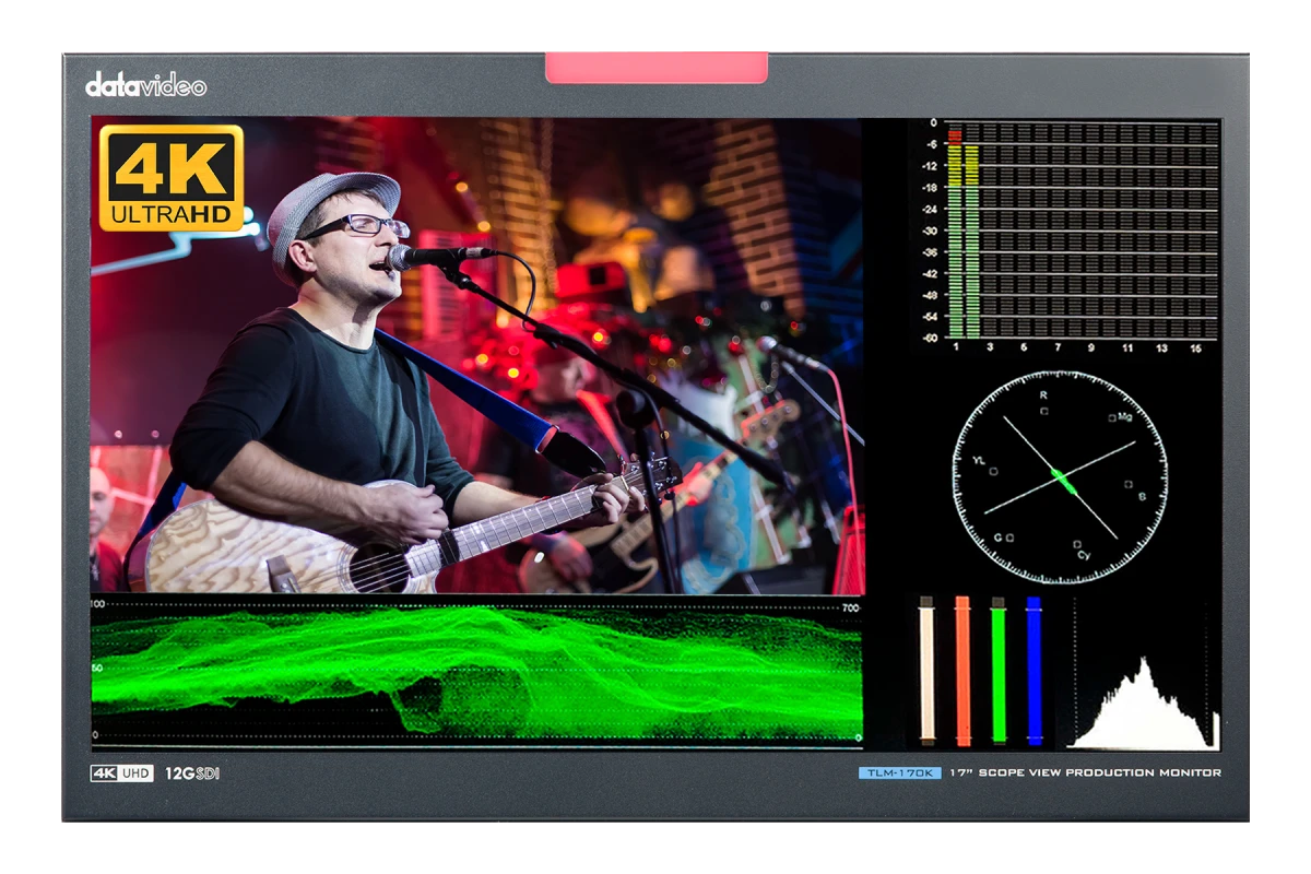 Datavideo TLM-170KR - Monitor de Producción 17.3" UHD 4K en Rack 7U Scopeview 11 Datavideo TLM-170KR Panel Posterior y Conectores