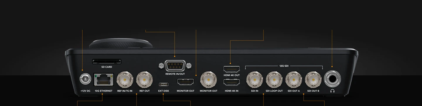 HyperDeck Shuttle 4K Pro 2TB 21 Diagrama completo de conexiones 12G-SDI, HDMI 2.0, Ethernet 10G y RS-422