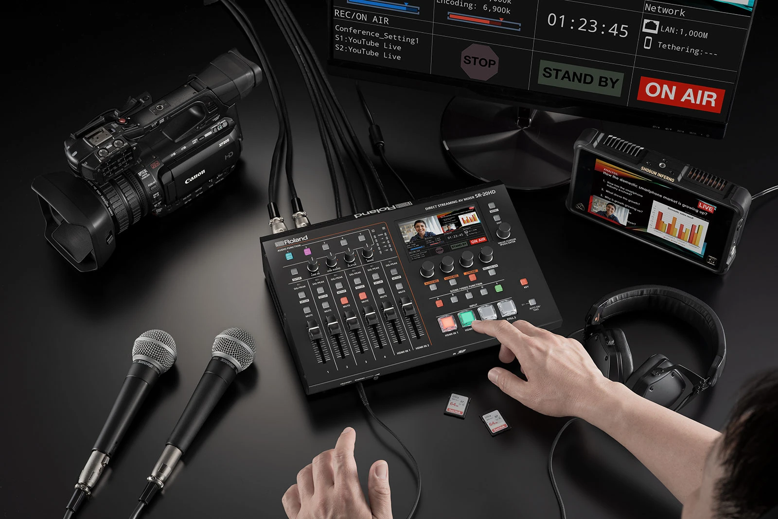 Roland SR-20HD 11 Roland SR-20HD Mezclador AV Autónomo para Streaming Directo