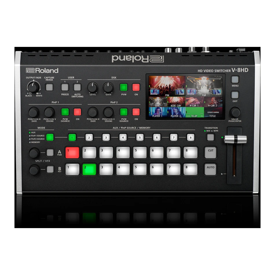 Consola Roland V-8HD Vista Superior Ergonómica