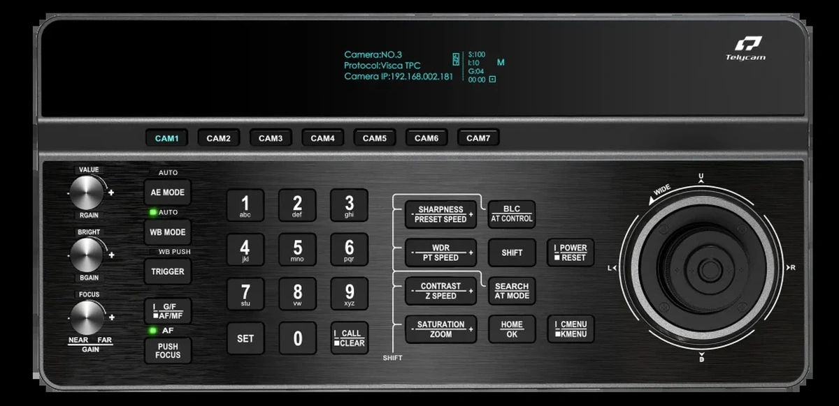Telycam V-Joy+ 11 Consola de Control PTZ Telycam V-Joy+ NDI IP Serie